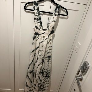 White and Navy Indah Maxi Dress